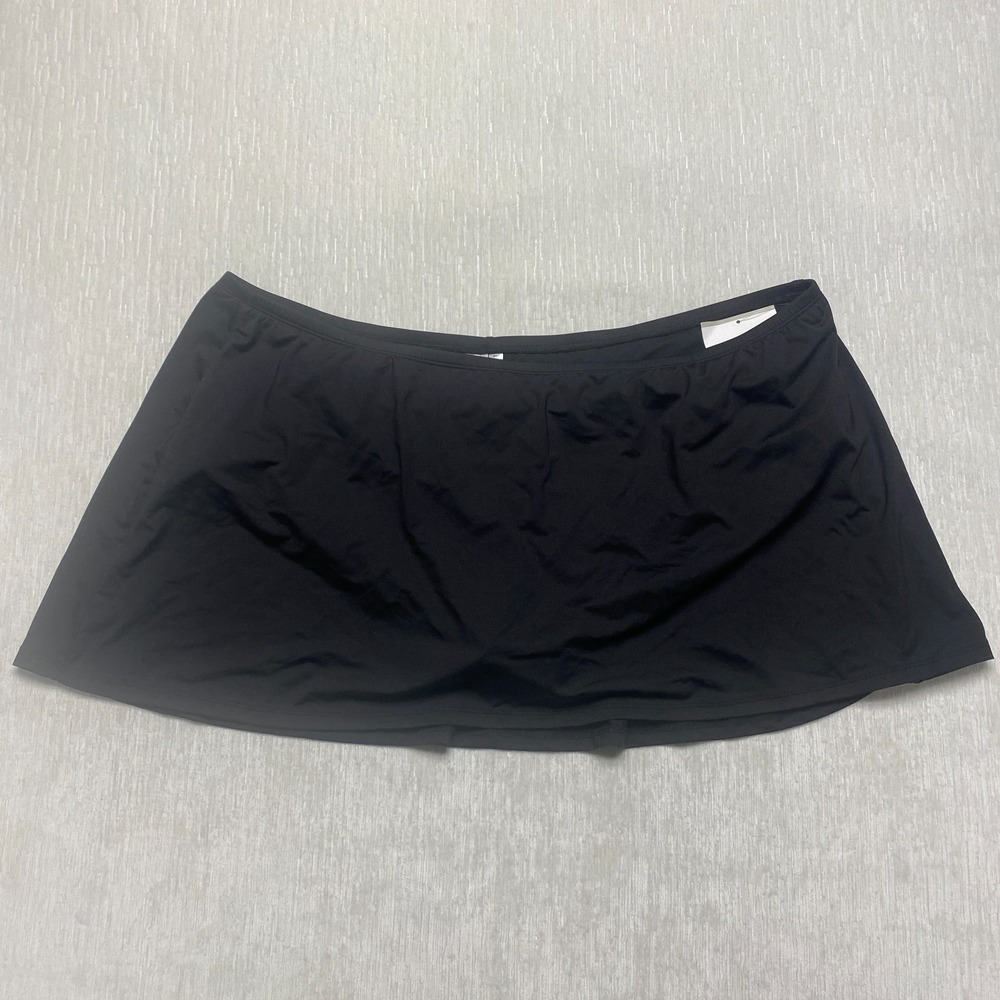 Liz Claiborne Swimwear Skirt Women 22W Black Stretch Built In Brief Beach Summer